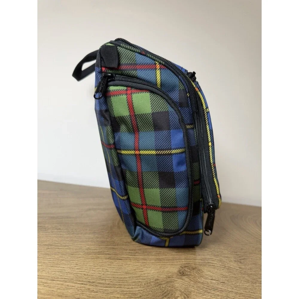 LL BEAN Hanging Travel Toiletry Bag Personal Organizer Plaid Multi-Color Bag